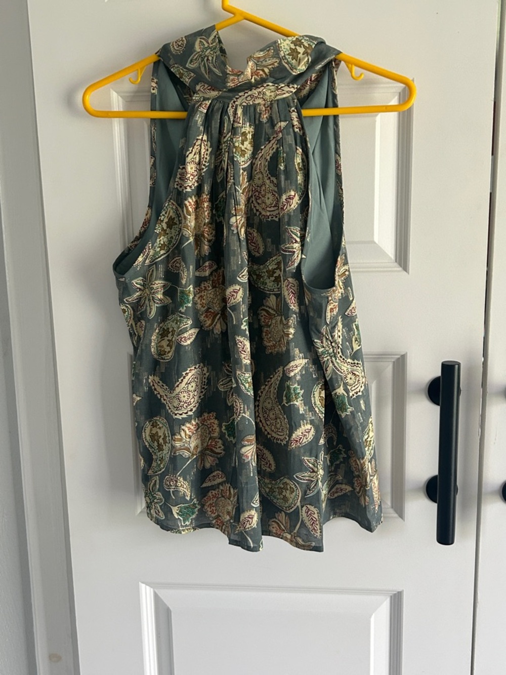Anthro Bishop+Young Green Paisley Halter Top blouse size large
